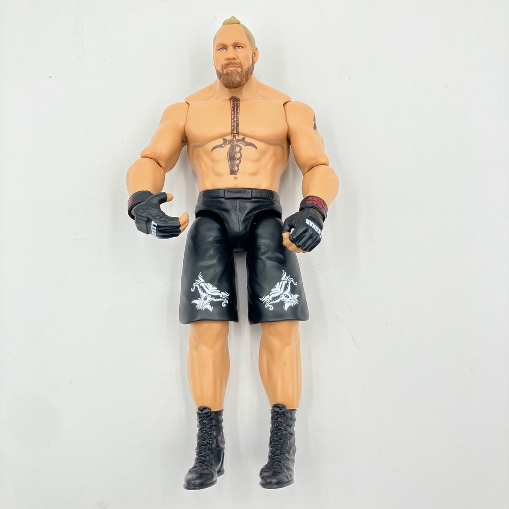 Mattel WWE Brock Lesnar Action Figure Bearded Top Knot MMA Gear 2017 HYF08